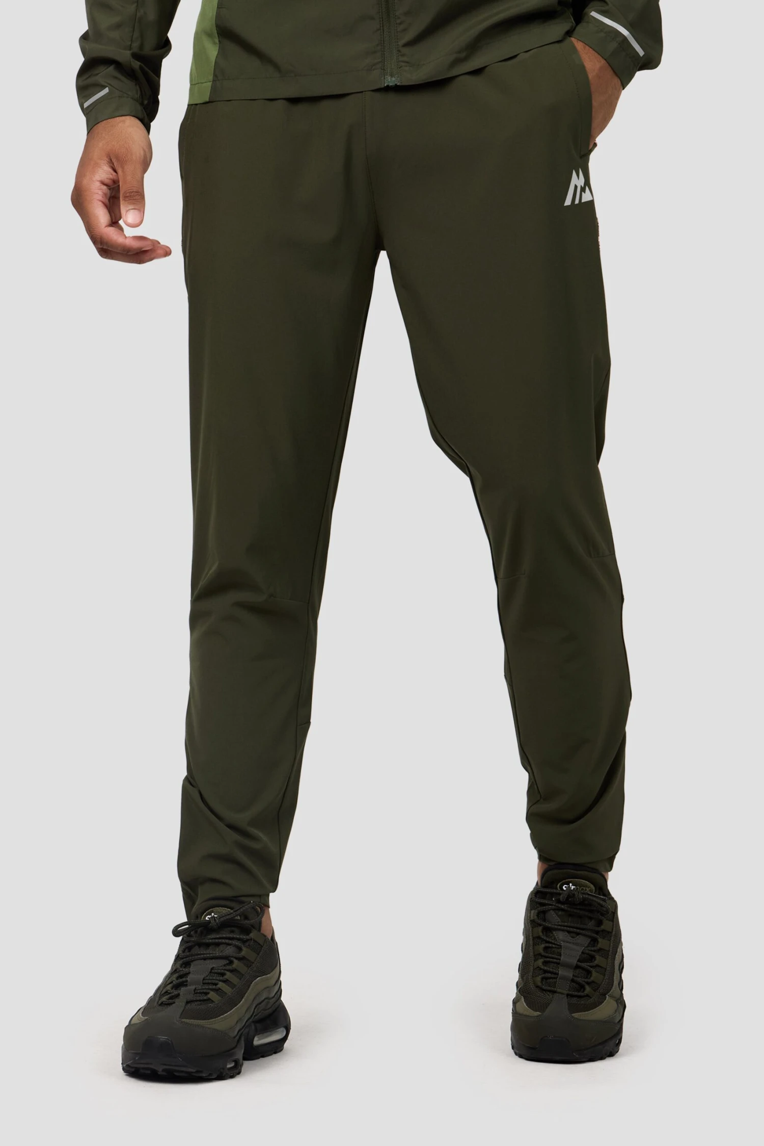 Trail Panel Running Pant - Khaki/Pink/Red 5 Trail Panel Running Pant - Khaki/Pink/Red - Image 3