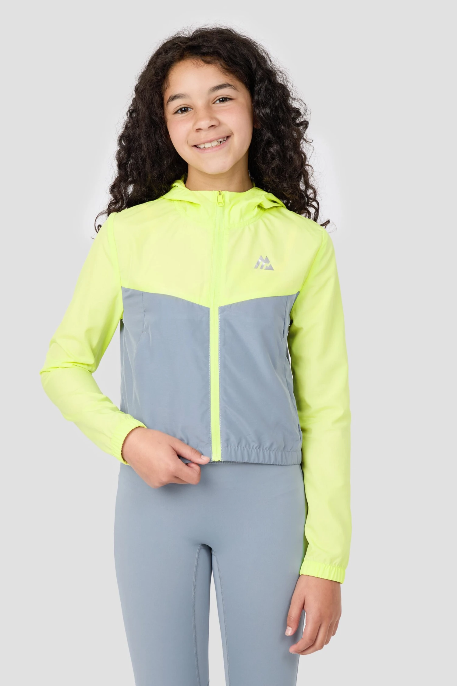 Girls Pace 2.0 Windbreaker - Citrus/Cadet Grey 3 Girls Pace 2.0 Windbreaker - Citrus/Cadet Grey